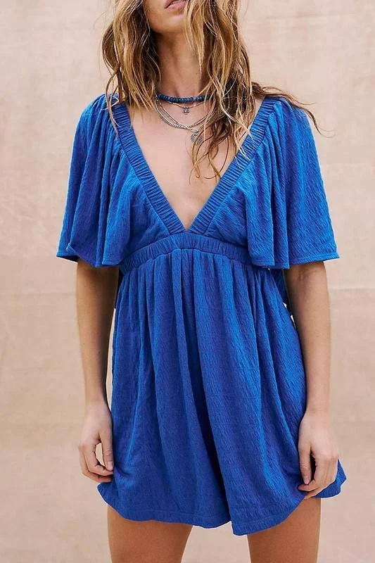 BUTTERFLY SLEEVES MINI DRESS Fashionable Party Mini Dress