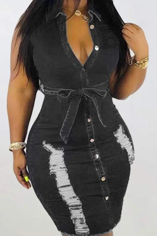 COLLARED PATCHWORK MINI DRESS Comfortable One-Shoulder Mini Dress