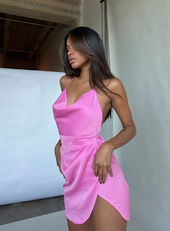 Ensley Mini Dress Pink Fashionable A-Line Mini Dress